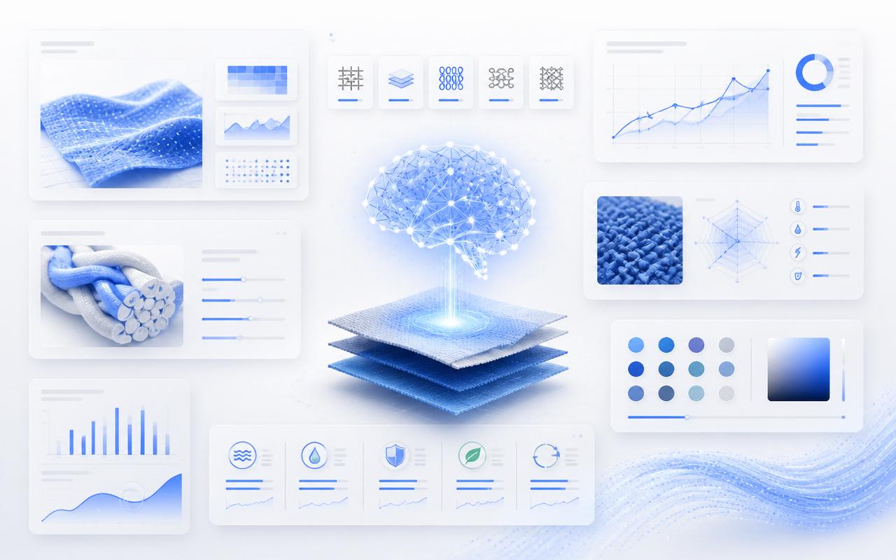 AI analytics and material intelligence with predictive charts and neural network