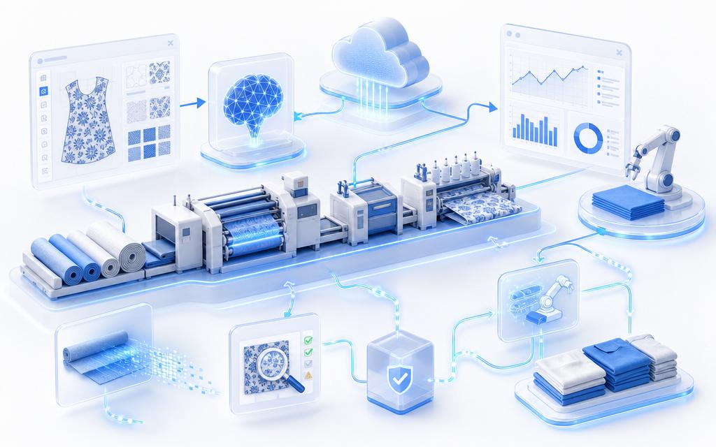 Intelligent textile workflow automation with AI processing